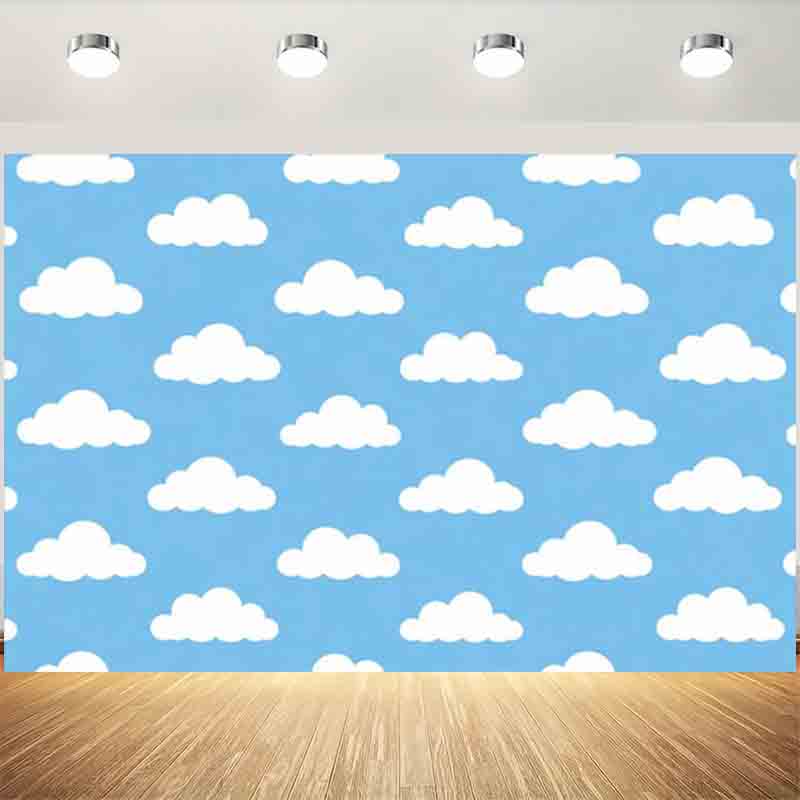 Photography Lighting Background - 만화 간단한 푸른 하늘 흰 구름