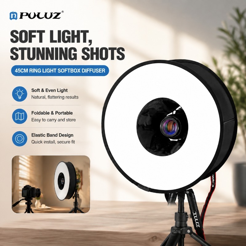 Photography Lighting Modifiers - 폴더블 45cm 링 플래시 소프트클로스 유니버설