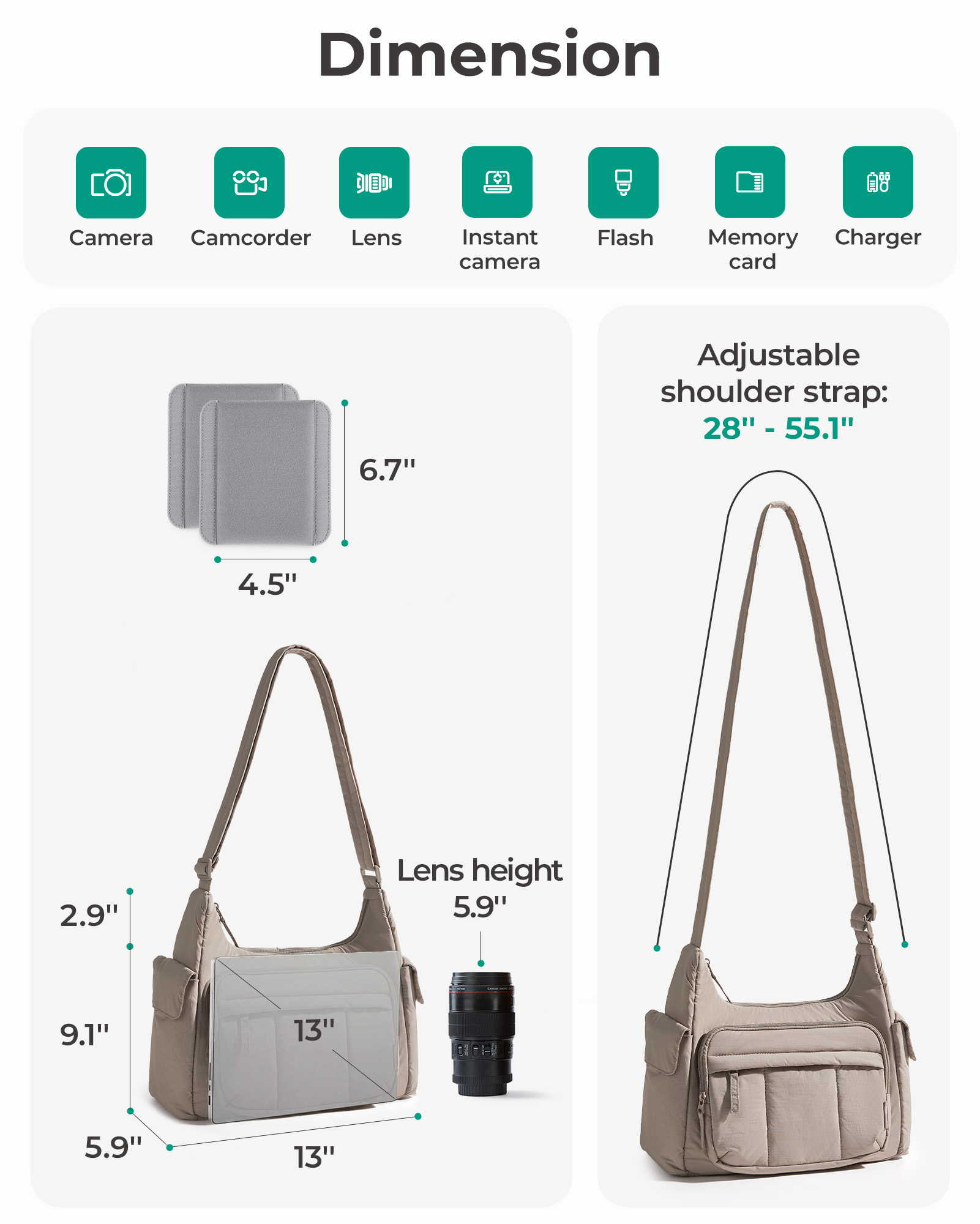 BAGSMART 2 in 1 카메라 슬링백(사진작가용) - Photography Lighting Equipment Bags 리뷰 및 가격