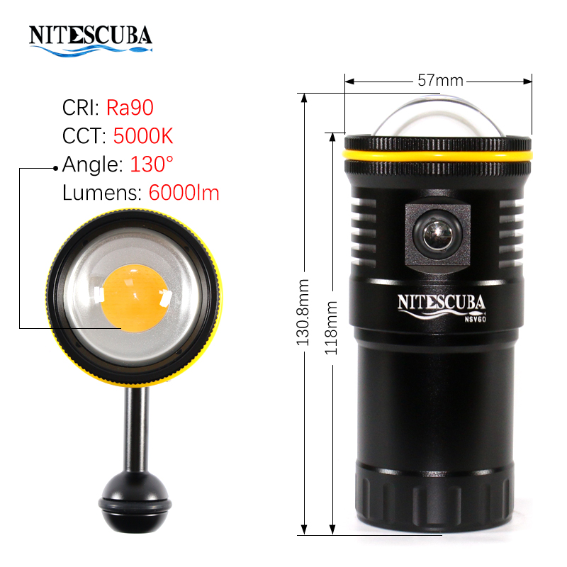 Nitescuba NSV60 LED 다이빙 비디오 라이 - Photography Lighting Wireless 리뷰 및 가격