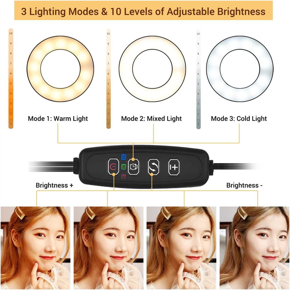 셀카 링 라이트가 있는 범용 플렉시블 휴대폰 거치대,  - Photography Lighting Products 리뷰 및 가격
