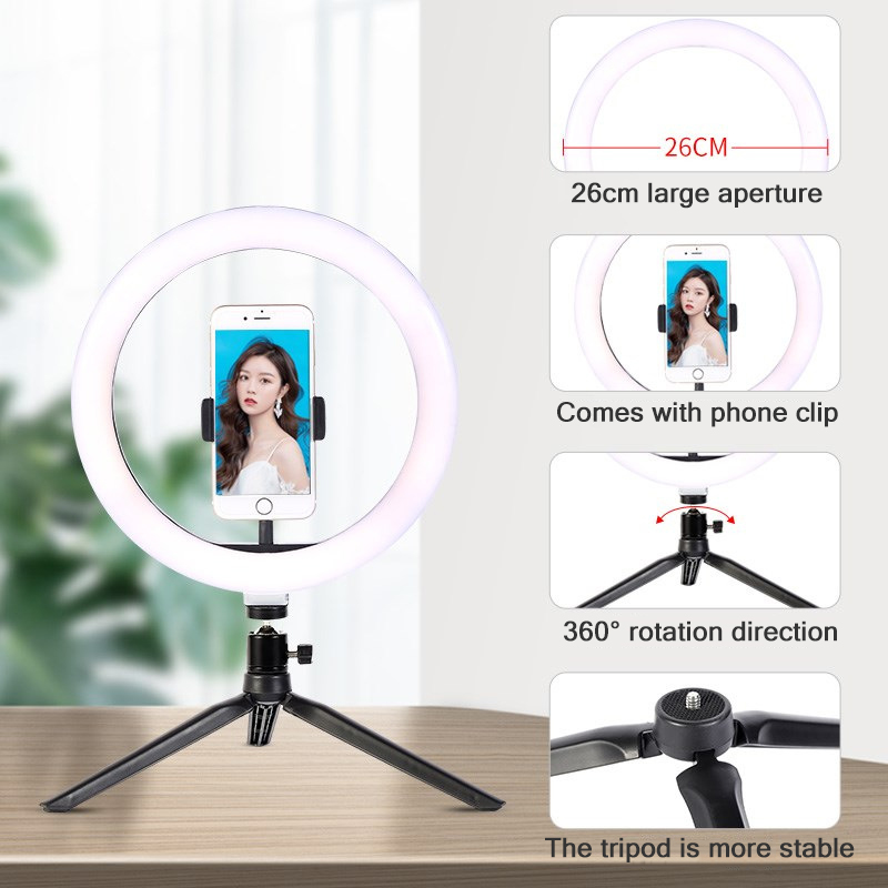 26cm 10 인치 Led 링 Selfie 빛 디 밍이 - Photography Lighting Products 리뷰 및 가격