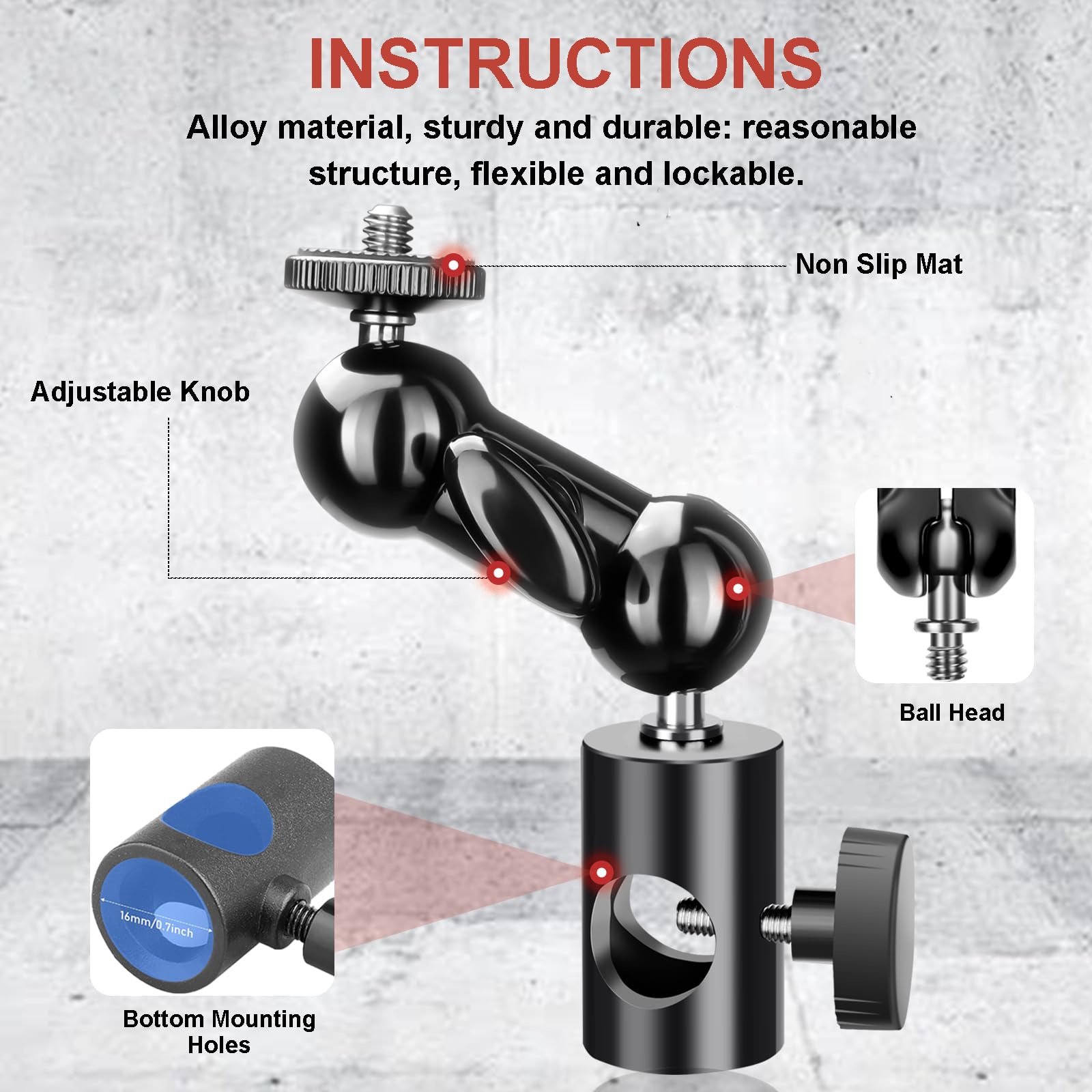 Lanxire 라이트 스탠드 마운트 어댑터 1/4