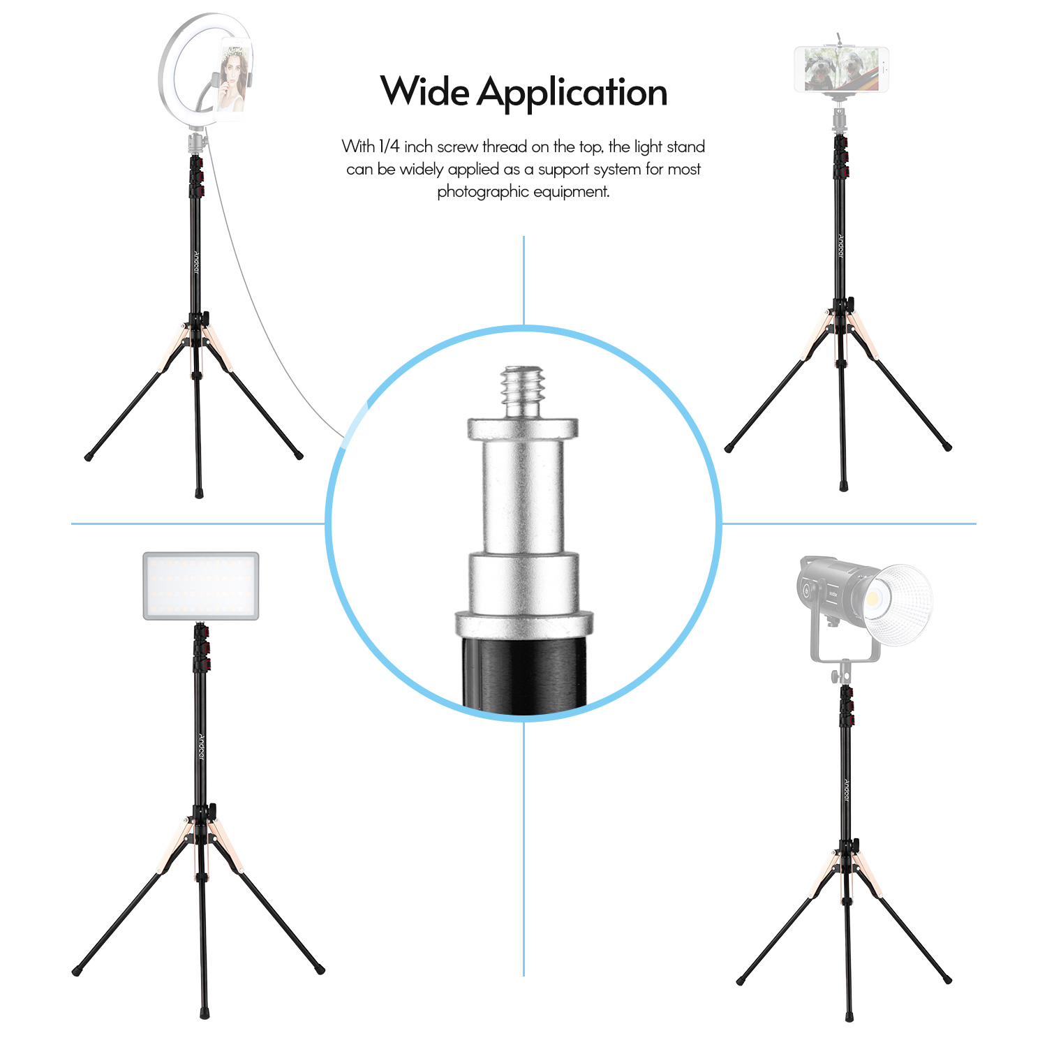 Andoer 190cm/74.8 인치 휴대용 알루미늄  - Photography Lighting Design 리뷰 및 가격